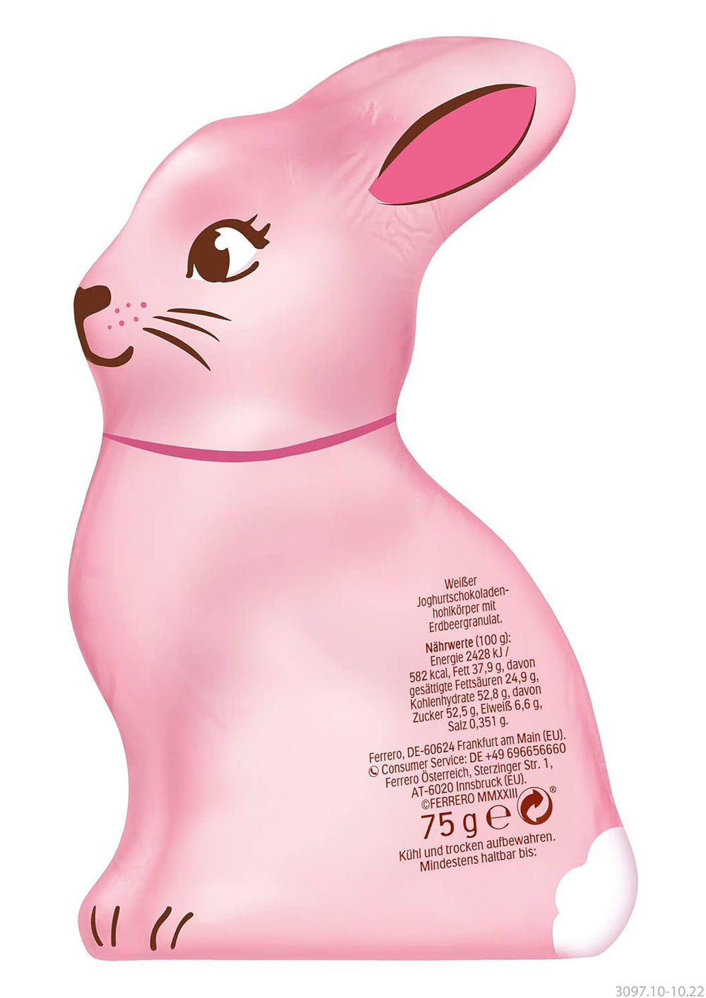 Ferrero Osterhase | 75G| Weiße Joghurtschokolade Mit Fruchtigen Erdbeercrisps | Pasqua | Osterhas | Geschenk Aus Schokolade nel Hasenform Naty Shop