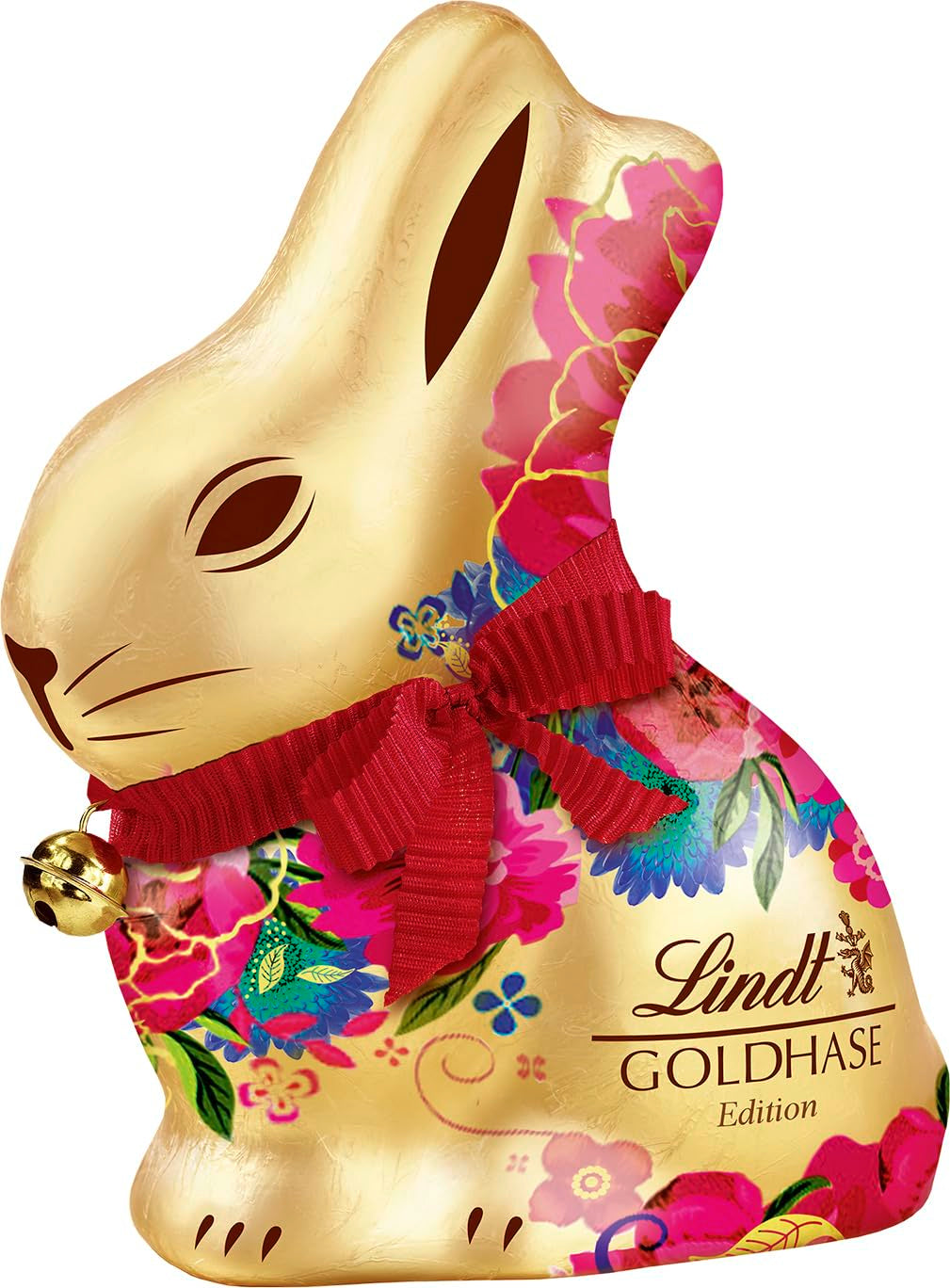 Lindt Gold Bunny Flower Edition - Confezione da 4 cioccolato al latte premium pasquale (4 x 200 g)