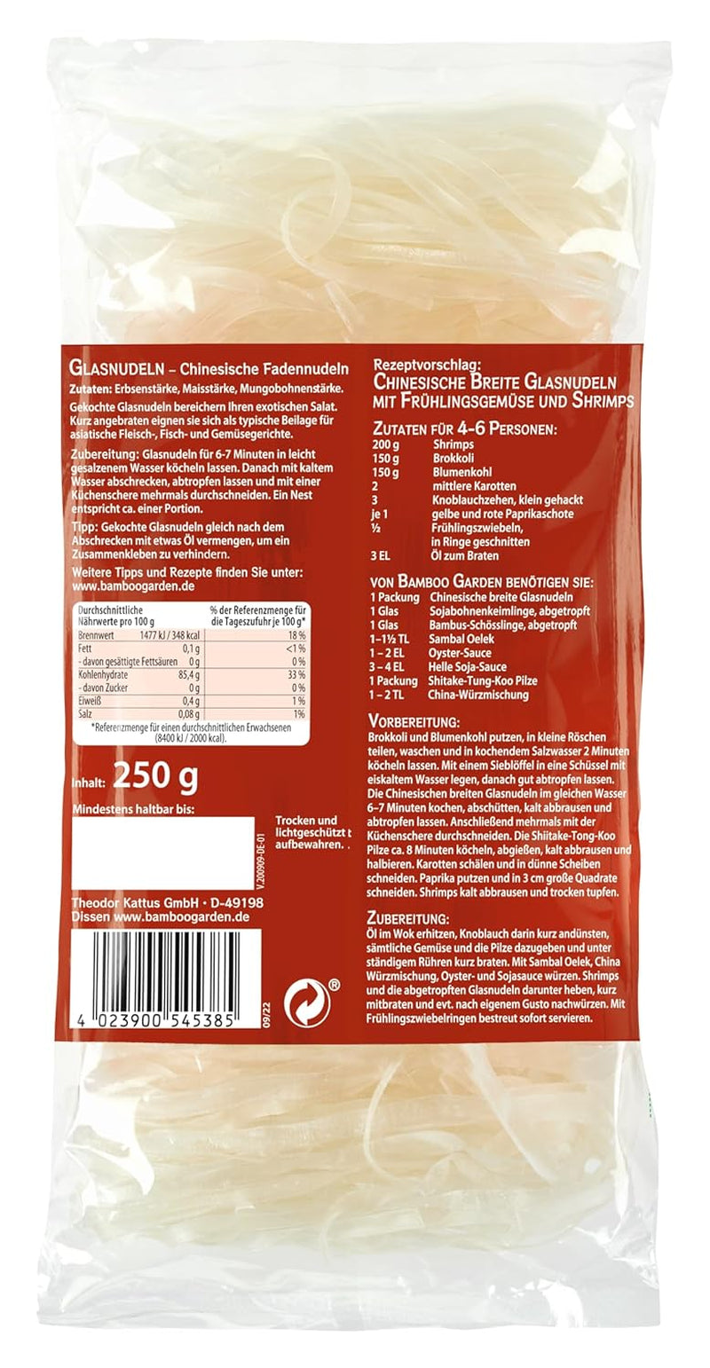 Tagliatelle cinesi larghe in vetro, 250 g (il design della confezione può variare)