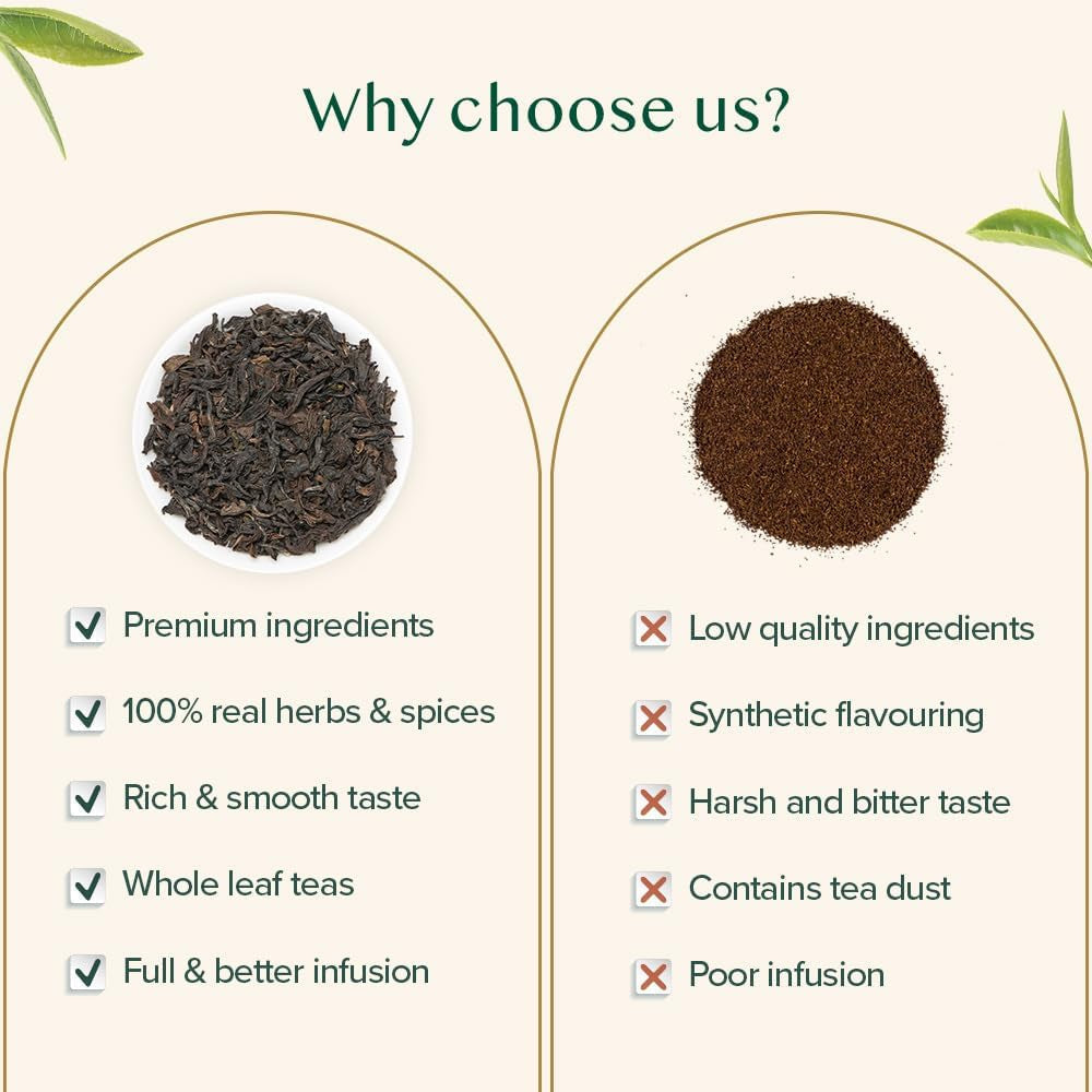 VAHDAM, ceai Oolong de munte (100 g) Cules manual în plantațiile de altitudine din Darjeeling | Frunze de ceai Oolong 100% naturale | Direct de la sursă din India | Se prepară ca ceai fierbinte/rece