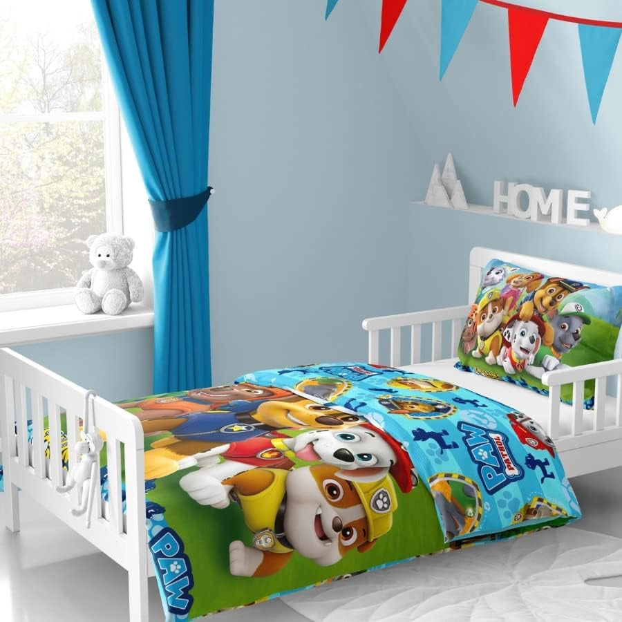 Bettbezug 100X135 40X60 Baumwolle · Compatibile con Paw Patrol Baby Kinderbettwäsche Für Mädchen und Jungen · 2 Teilig · 1 Kissenbezug 40X60 + 1 Bettbezug 100X135 Cm Naty Shop