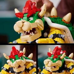 LEGO Super Mario The Mighty Bowser Kit modello 3D Grande set di action figure da collezione inclusa piattaforma da duello Idea regalo per i fan da esporre come decorazione della stanza 71411 Set di costruzione Besuche den LEGO-Store