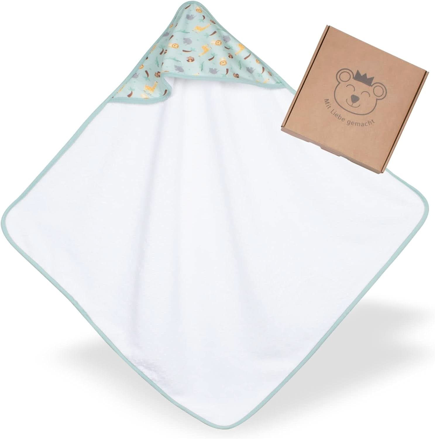 Prosop cu glugă pentru copii | 75X75Cm | 100% bumbac | Oeko-TEX 100 | Furnizorul #1 pentru clinici | Unisex Mama si Copilul Naty Shop