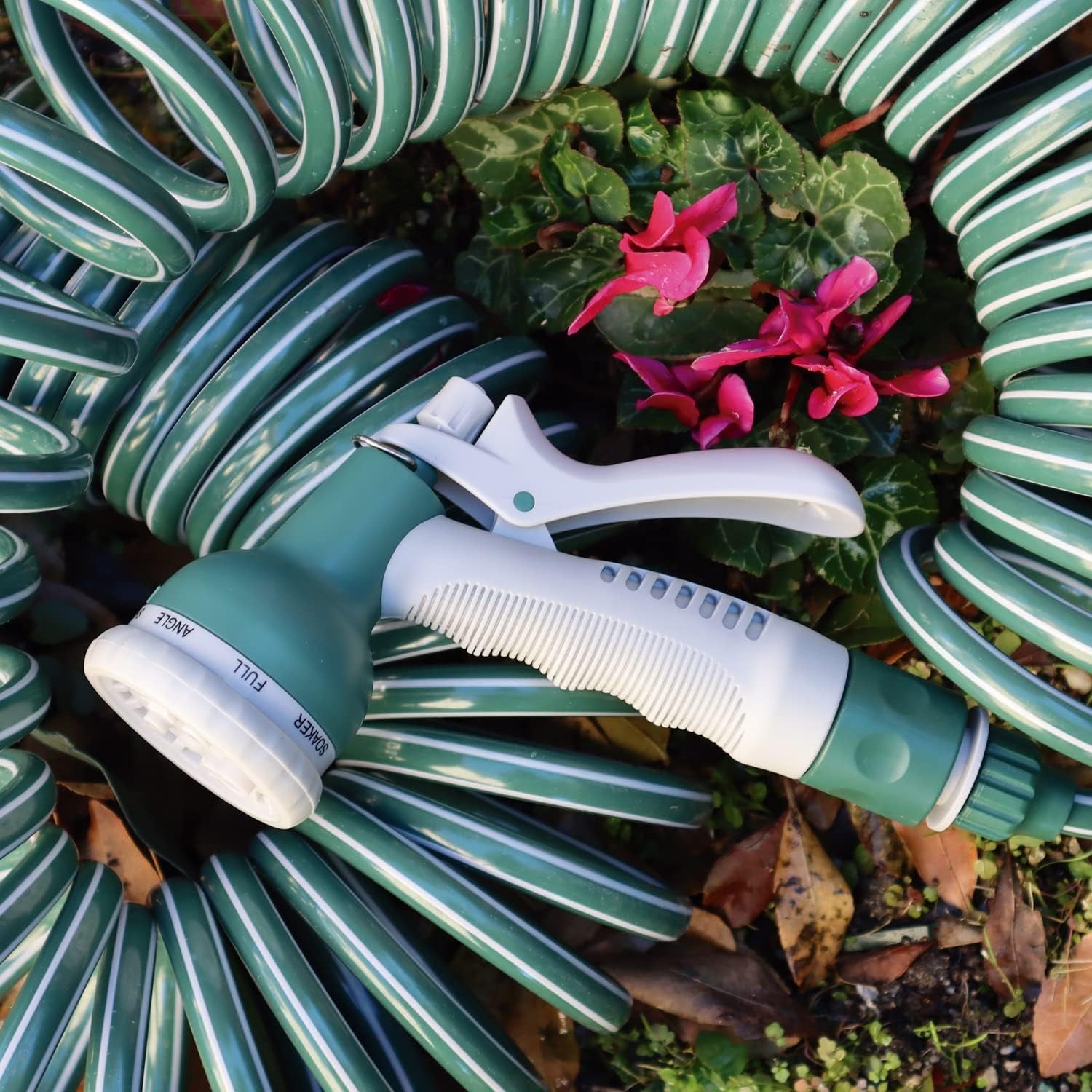 Furtun de grădină C2107N2 cu 7 forme, 15 m, verde