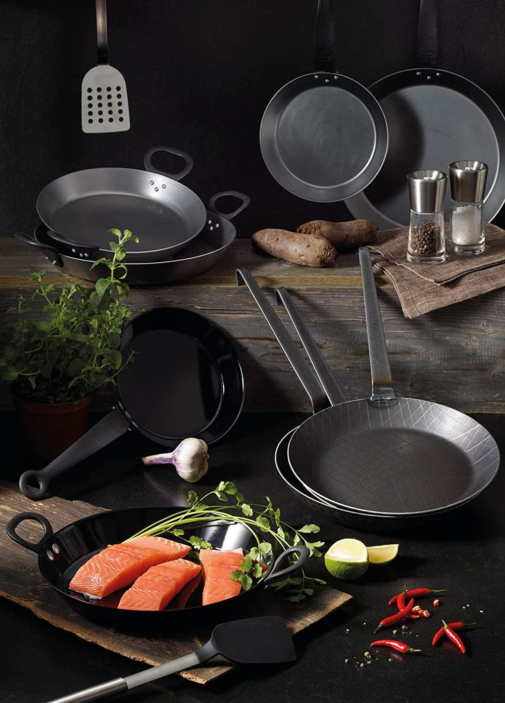 RÖSLE Serie 1888 Padella in Ferro Battuto, Alta Qualità, Bordo Alto per Patatine Fritte Croccanti e Carne Arrosto Rapida, Adatta per Grigliare e Induzione Pentole e Padelle Naty Shop