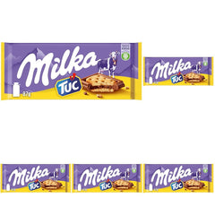 Biscotti TUC 1x87g | Cioccolato al latte alpino | con mini cracker salati | Cioccolato al 100% latte alpino | Barretta di cioccolato (confezione da 5)