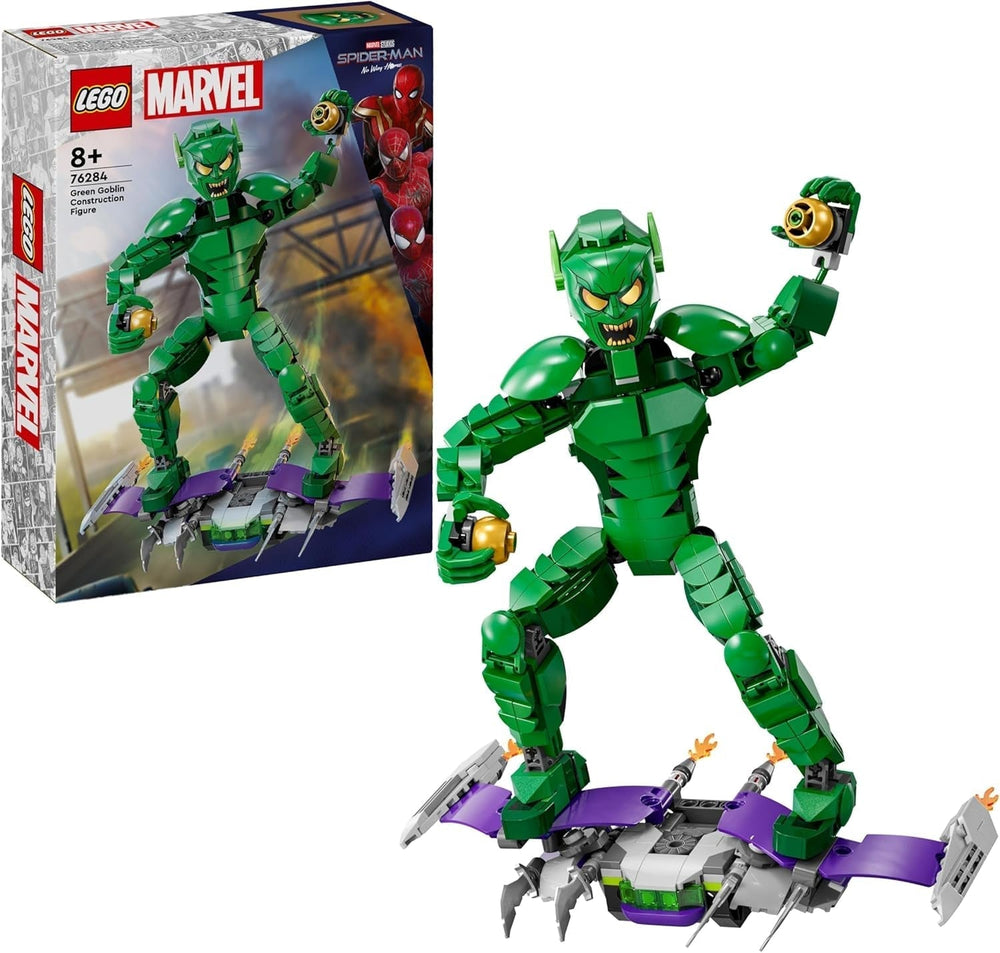 LEGO Marvel Green Goblin Personaggio da costruzione, Giocattolo costruibile mobile del super cattivo per bambini 8+, ragazzi e ragazze, Set universo di Spider-Man con cursori e bombe zucca, Idea regalo supereroe 76284 Set da costruzione Besuche den LEGO-Store Titolo predefinito