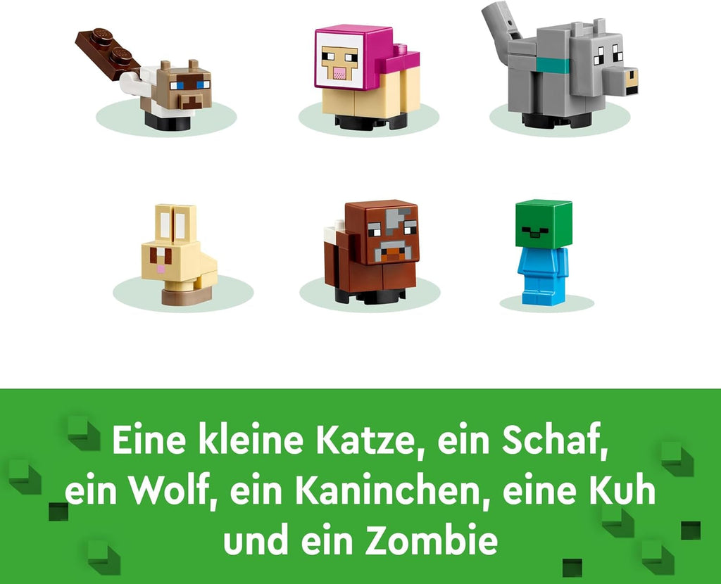 LEGO Minecraft Sanctuarul animalelor, jucărie cu multe figuri de animale pentru fete și băieți de la 7 ani, cadou pentru gameri și copii, set de modele de cărămizi ale biomului de câmpie 21253 Seturi de constructie Besuche den LEGO-Store