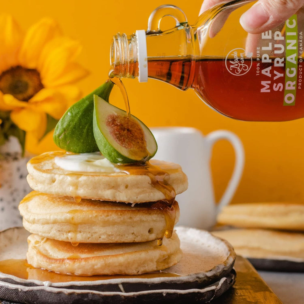 Maplefarm - Puro Sciroppo d'Acero Scuro Canadese Biologico, Grado A, Fondente, Sapore Forte - Dolcificanti 250ml Naty Shop