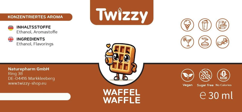 Aroma Alimentare Twizzy Waffle - 30 ml - Aroma intenso - Ideale per dolci Arome Naty Shop