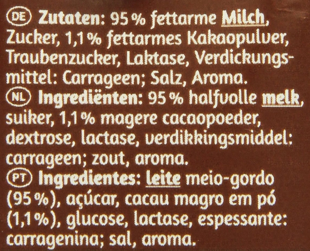 Latte al cioccolato, 250 ml