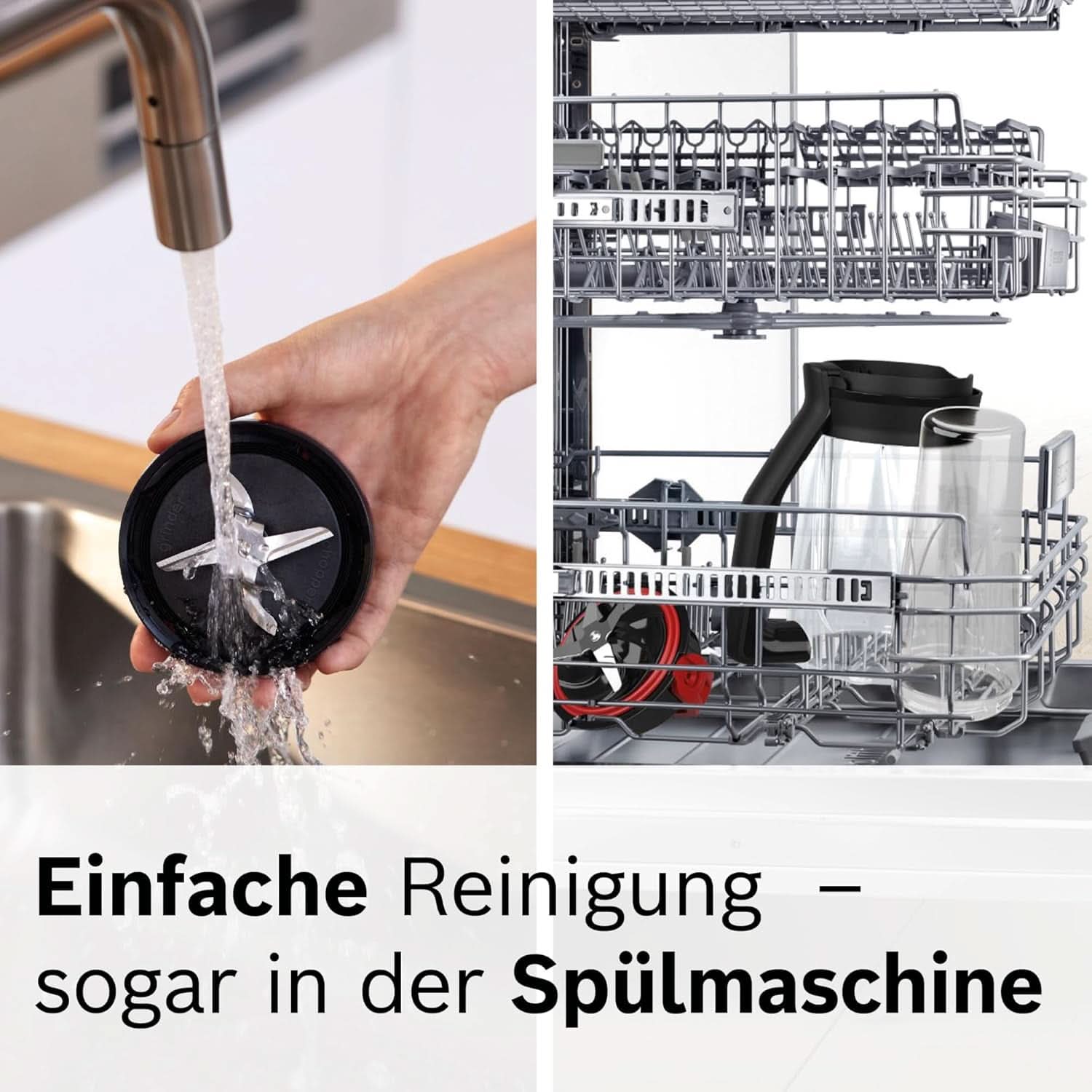 Robot da cucina Bosch Vitapower Serie 4 MMB6174SN, Verbesserte Version, Hochwertige Edelstahl-Klingen, 1.5L Glass Behälter, 0.6L To-Go-Flasche, Spülmaschinenfeste Teile, 30.000 U/Min, 1200 W, Argento Kitchen Naty Shop