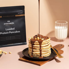 Protein Works - Pfannkuchen proteico caricato | Premium Pfannkuchen Mischung | Frittelle Eiweiß | Pancake Proteici | 8 porzioni | Naturale | Miscela da 500G per panificazione e cottura Naty Shop