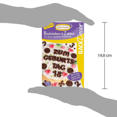 Günthart Backdecor, 90 pezzi lettere, alfabeti e numeri di cioccolato in finissimo cioccolato fondente, 47 grammi Naty Shop