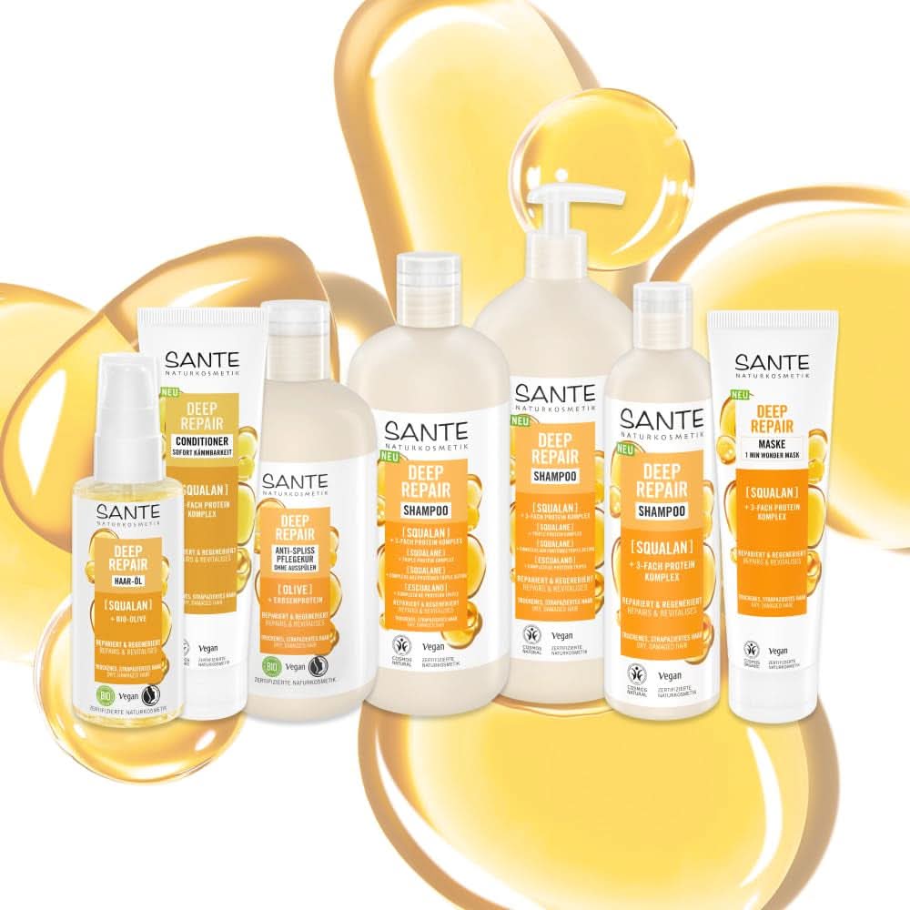 SANTE Naturkosmetik, shampoo vegan care per capelli lisci e lucenti, 950 ml Doccia e bagno Naty Shop