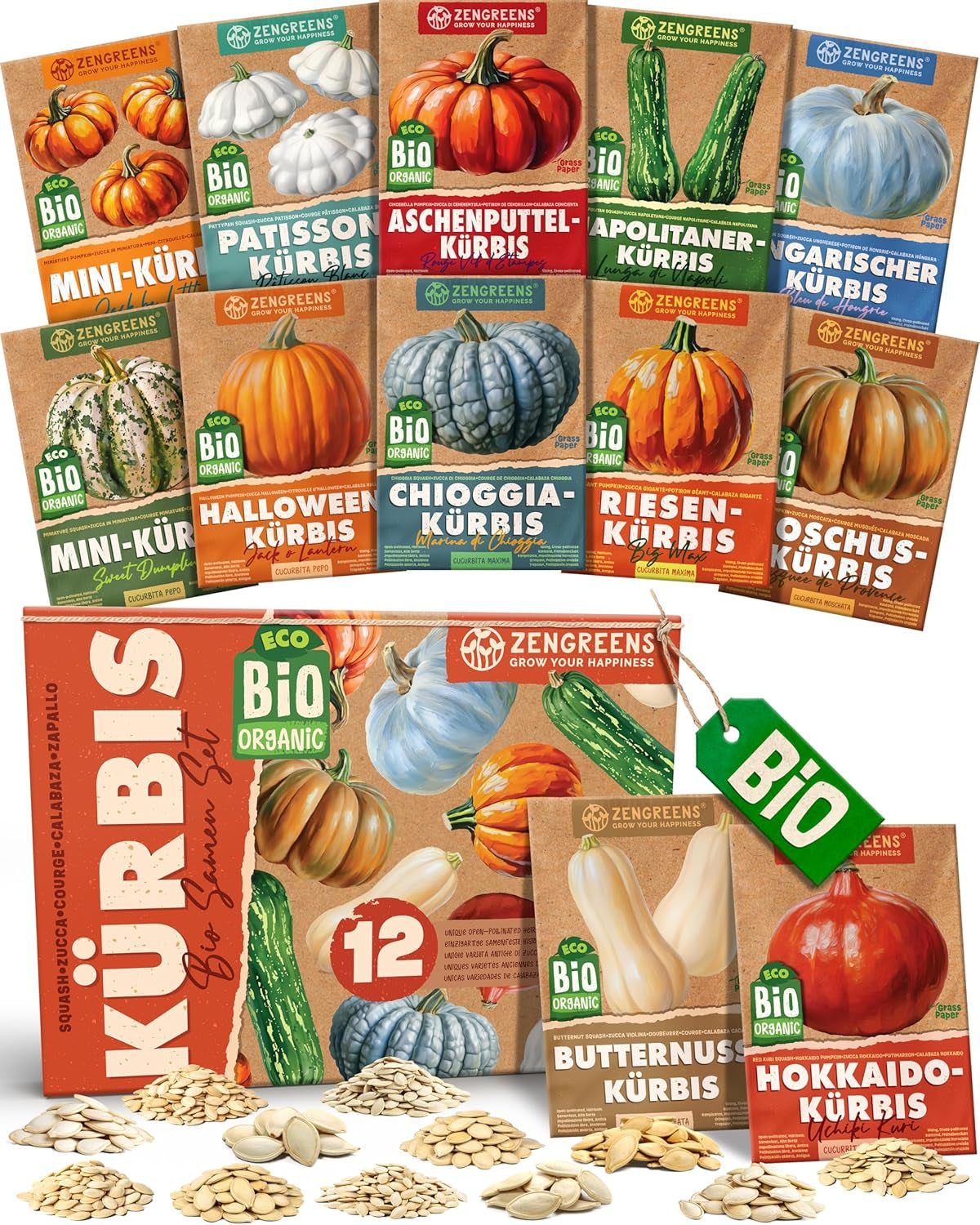 Semi di basilico biologico in set da 6 - 6 semi di basilico per una facile coltivazione in giardino, balcone o aiuola rialzata - Semi di piante - Piantine