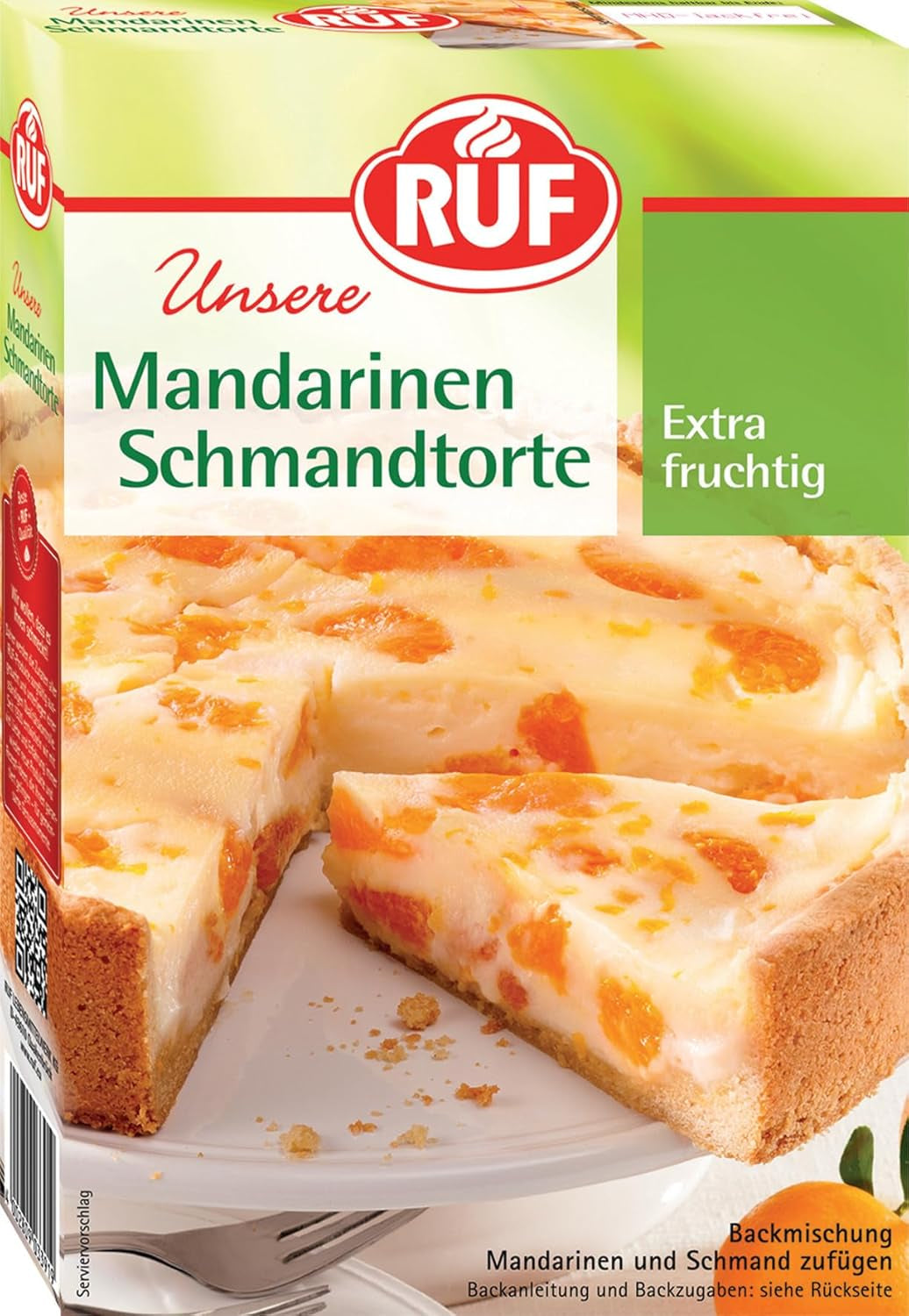 RUF Torta Di Apfel, Backmischung Für Eine Apfel-Torte Con Sahne-Creme E Zimt-Zucker, Apfel-Zimt-Torte, Vegan Naty Shop Mandarine-Schmand-Torte 460 G