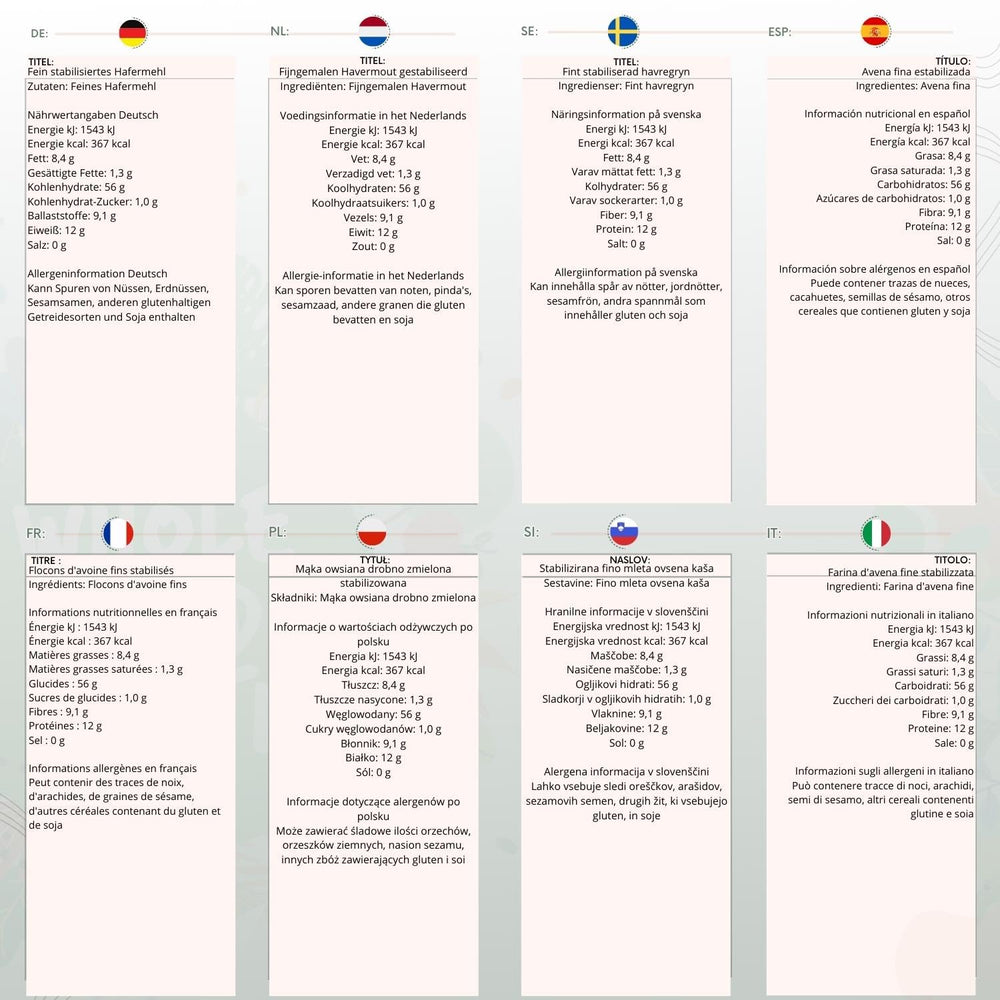 Wholefood Earth Fine Oats - non OGM - vegano - senza latticini - senza zuccheri aggiunti 1 kg