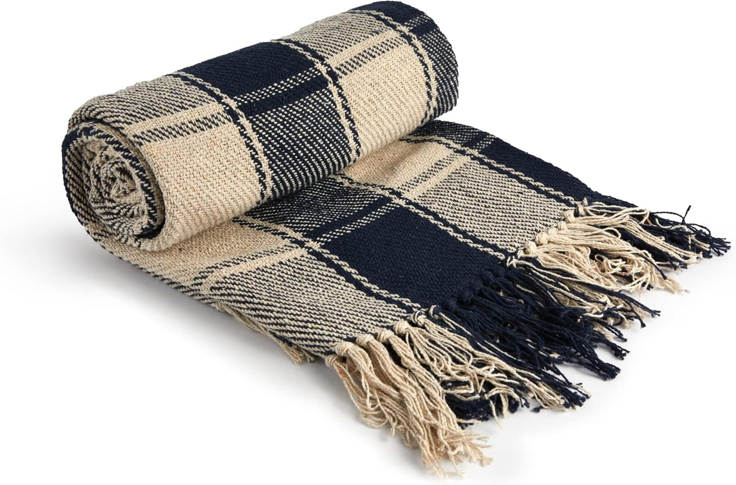 Plaid Frisco, Cotone riciclato, Tradizionale, Plaid, Per poltrona, divano, divano, plaid, coperta, Antracite, 127 X 152 Cm Emma Barclay Letti e Piumini Blu Navy 50X60" (127X152 Cm)