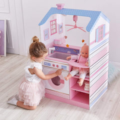 Olivia'S Little World Teamson Kids Bambole da 18 pollici Casa delle bambole in legno Asilo bifacciale TD-11460W Case delle bambole Naty Shop
