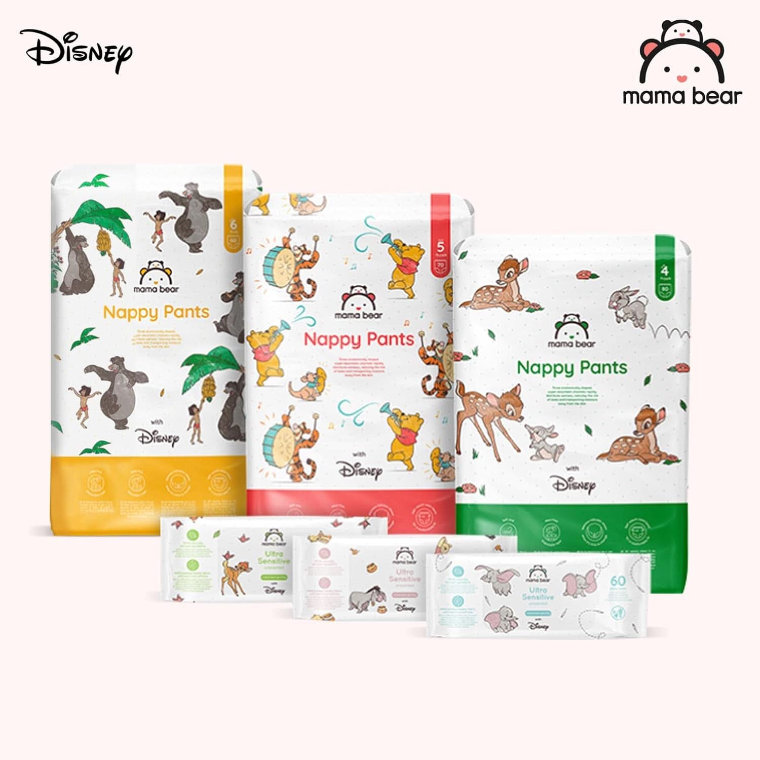 Pannolini Mama Bear Disney, taglia 5 (12-17 kg), bianco, 70 pezzi Mamma e Bambino Naty Shop