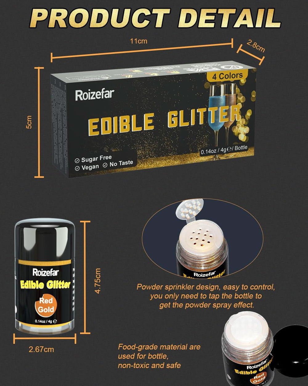 Glitter comestibil, diverse culori si cantitati Naty Shop