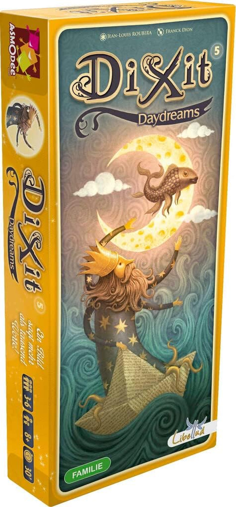 Asmodee, Dixit, Versione tedesca, Gioco base, Un'immagine vale più di mille parole, Gioco creativo per famiglie per 3-8 giocatori dagli 8 anni in su, Gioco dell'anno 2010 con 30 minuti di riproduzione