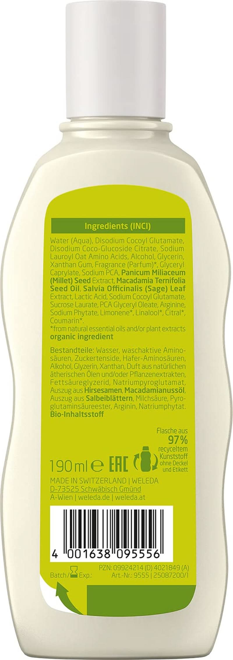 WELEDA Shampoo curativo al miglio biologico, detersione delicata, 190 ml Doccia e bagno Naty Shop