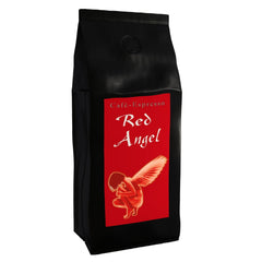Cafea Espresso Red Angel - The Fiery One - 200g boabe întregi - pentru aparate de cafea complet automate, Espressoare complet automate - Espresso premium puternic - Aciditate scăzută - Prăjită ușor și proaspăt