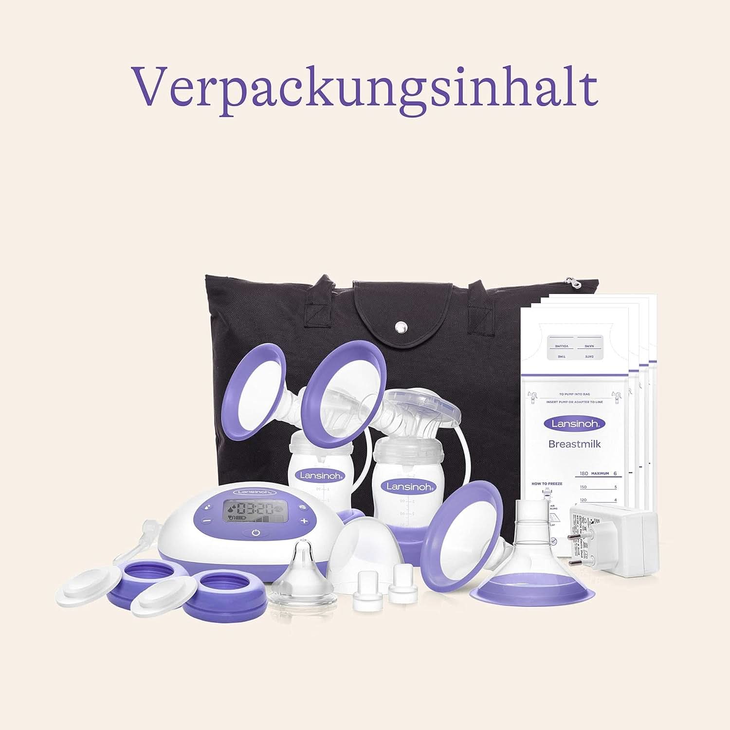 Pompă de sân electrică Lansinoh 2 în 1 - afișaj LCD iluminat - pompare pe una sau ambele părți - reglabilă individual - mai mult lapte în mai puțin timp Accesorii Hrana si Alaptare Bebe Naty Shop