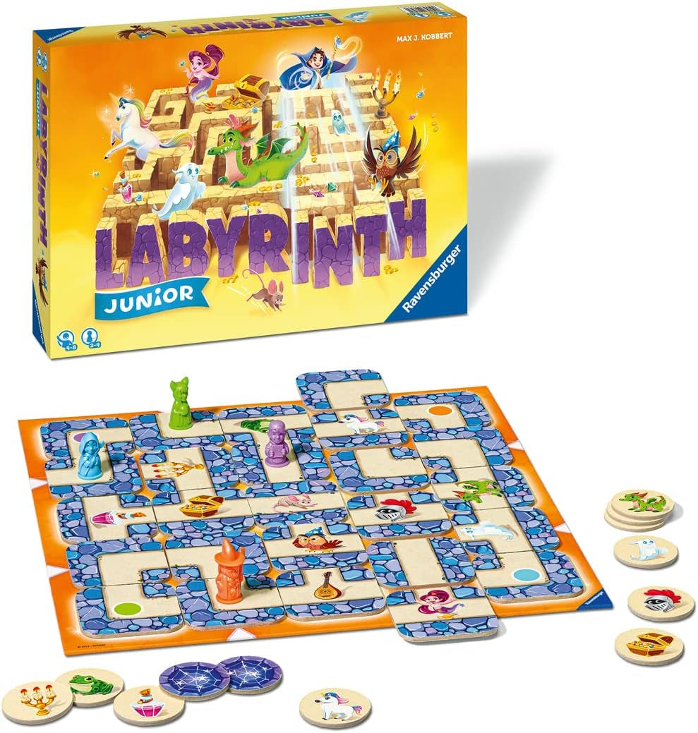 Ravensburger Gioco per bambini 20847 - Junior Labyrinth - Classico per famiglie per bambini, gioco per bambini dai 4 anni in su - Gioco da tavolo adatto per 2-4 giocatori, edizione Junior
