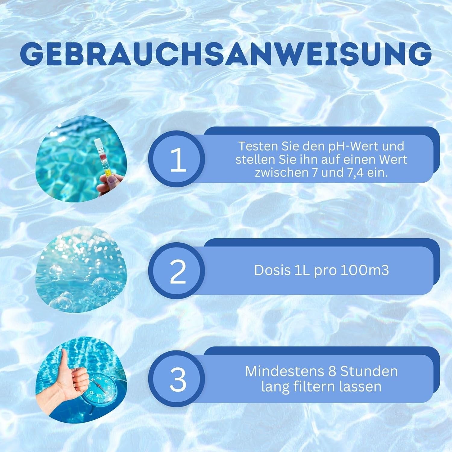 Flocculante per piscina 5L | Flocculante per piscina per acqua cristallina | Molto concentrato ed economico | Adatto a tutti i sistemi di filtrazione | Nessun additivo nocivo