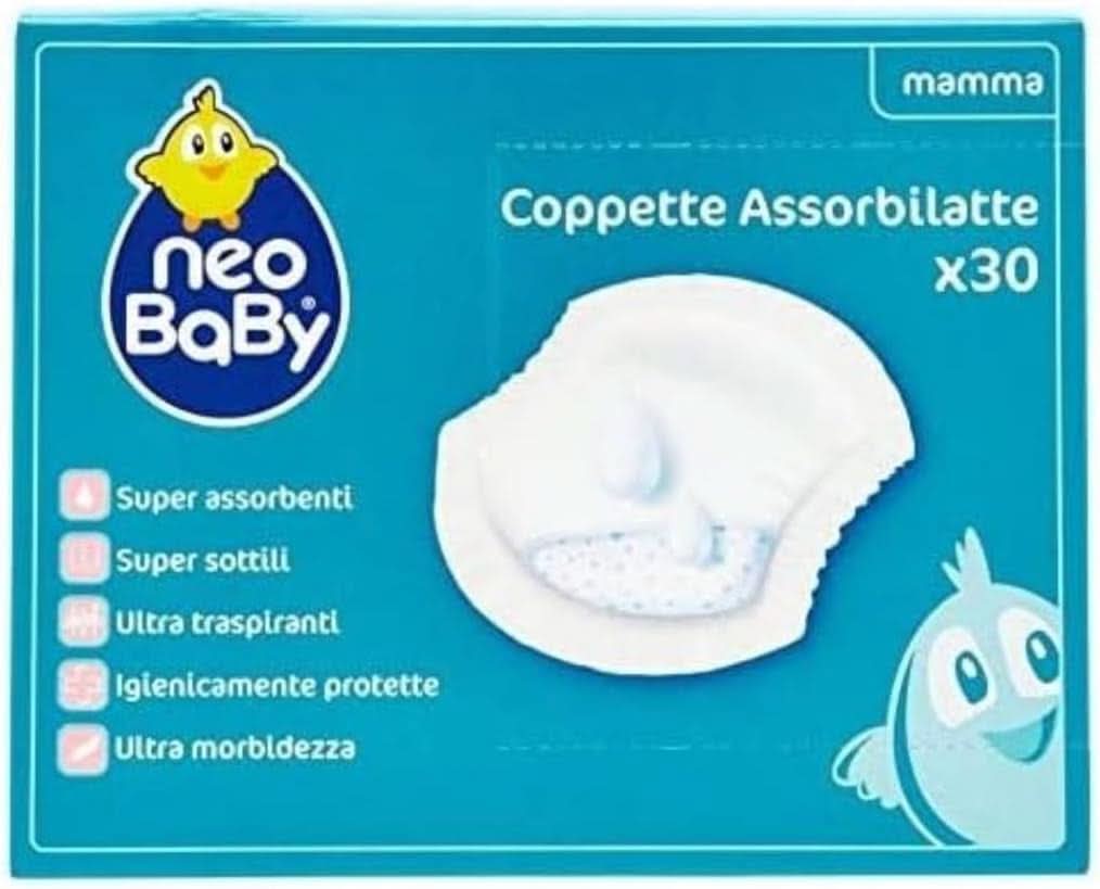 Neo Baby, Coppette assorbilatte, 30 pz Accessori Alimentazione e Allattamento Bebe Naty Shop