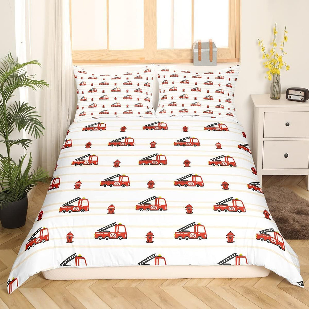 Jungen Cartoon Auto Bedtuchen Set 135X200,Kinder Bau Fahrzeuge Tröster Abdeckung Für Kind Kleinkind Teens,Dinosaurier Bettbezug,Traktor Maschinerie Bagger Bettdecke Abdeckung,Lkw Autos Bedtuchen Naty Shop Multi 1 200*200+80*80*2