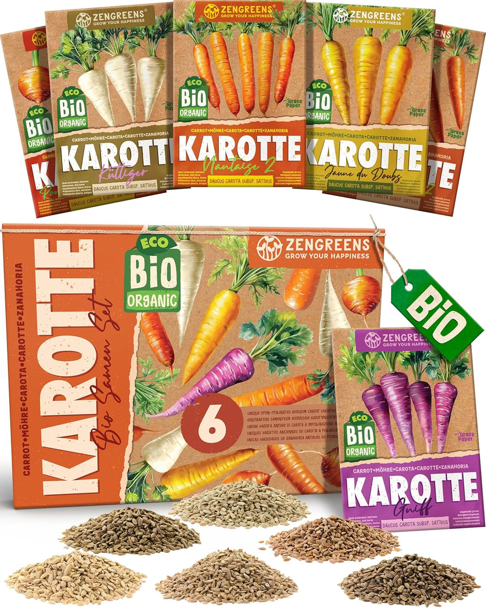 Semi di basilico biologico in set da 6 - 6 semi di basilico per una facile coltivazione in giardino, balcone o aiuola rialzata - Semi di piante - Piantine