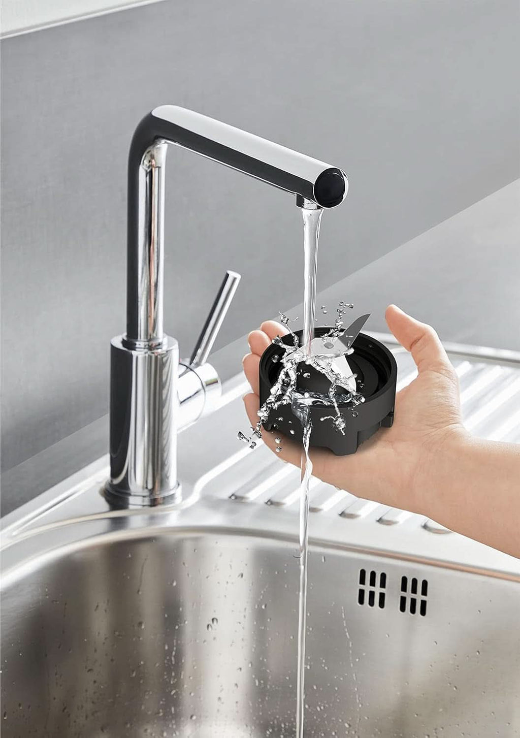 Tefal BL15FD Mix Und Move Mini-Standmixer, 300 Watt, 2 Flaschen To-Go in Premium Tritan, Kompaktes Design, Einfach Zu Reinigen, Abnehmbare Klingen, Einknopfbedienung, Silber/Grau Mama si Copilul Naty Shop