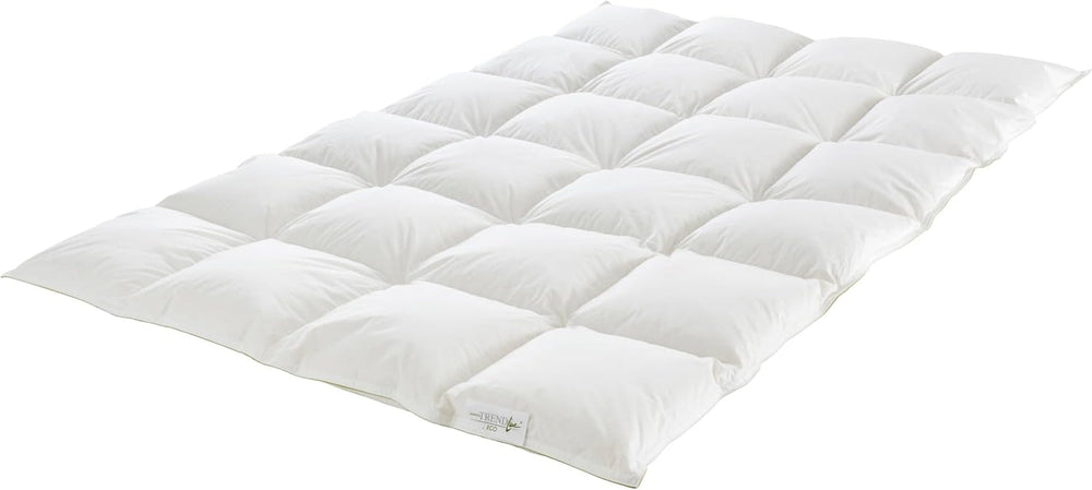Badenia Trendline Eco caldo piumino con 90% piumino e 10% piume classe I, 135 X 200 cm, bianco, certificato Oeko-Tex, prodotto secondo lo standard di qualità tedesco Trapunte e trapunte Naty Shop