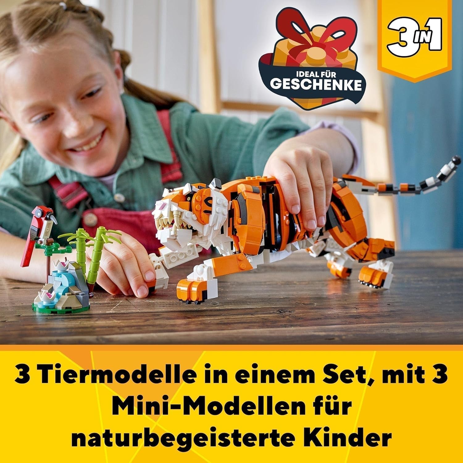 LEGO 31129 Creator Majestic Tigre, Panda o Pesce Set di personaggi di animali 3 in 1 Giocattolo per bambini Ragazzi e ragazze Set di giocattoli da costruzione per animali Trova il negozio LEGO
