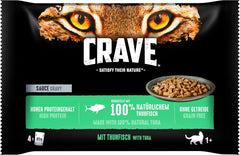 CRAVE Katze Portionsbeutel Multipack Sauce mit Thunfisch 13 x 4x85g