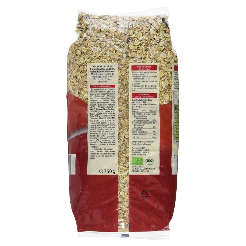 Muesli con frutta biologica, 750g