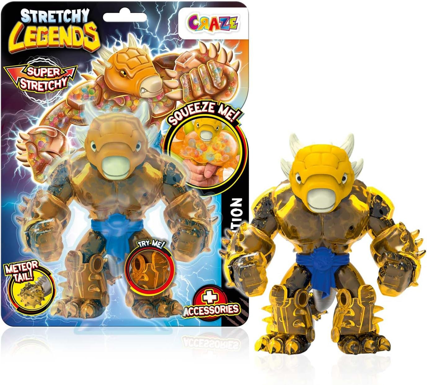 STRETCHY LEGENDS D'Molition - Figurine de acțiune elastice pentru copii, figuri de supereroi elastice pentru a colecta cu umplutură de slime Action figures Naty Shop Stretchy D'Molition