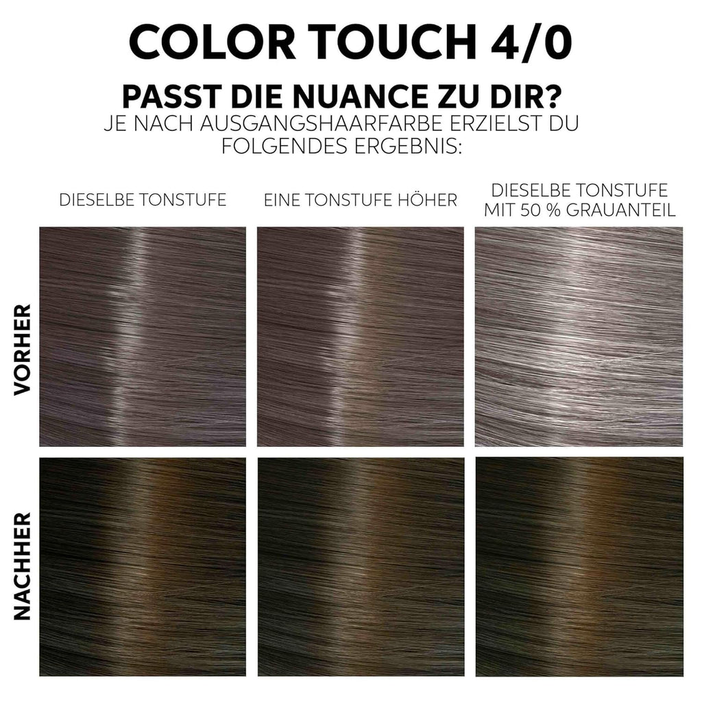 Wella Professionals Color Touch demi-permanent colorant de păr fără amoniac - vopsea de păr cu până la 50% acoperire a părului gri - kit rădăcină, inclusiv mască de păr - 4/0 Medium Brown (130 ml) Vopsea pentru par Naty Shop