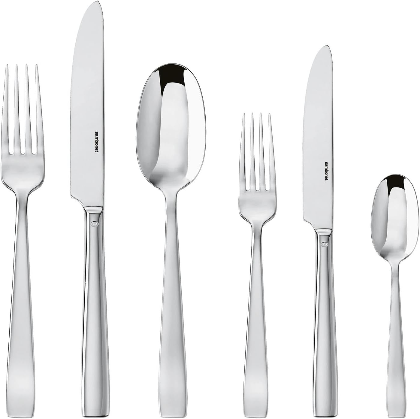 Sambonet 62512-83 Set de tacâmuri monobloc plat, 36 piese, oțel inoxidabil 18/10, se spală în mașina de spălat vase Bucatarie Naty Shop