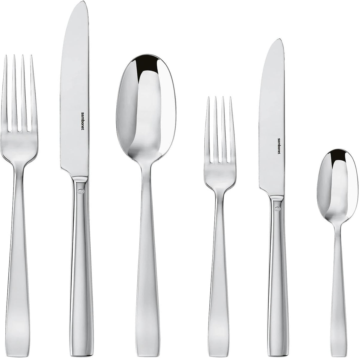 Sambonet 62512-83 Set de tacâmuri monobloc plat, 36 piese, oțel inoxidabil 18/10, se spală în mașina de spălat vase Bucatarie Naty Shop