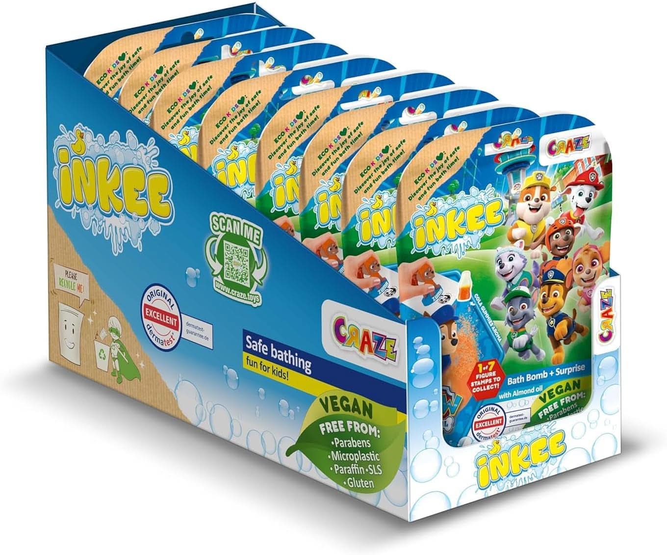 INKEE SURPRISE PAW PATROL, Bomba da bagno per bambini con sorpresa, gusto cola, effetto schiuma, 80 grammi Doccia e bagno Naty Shop