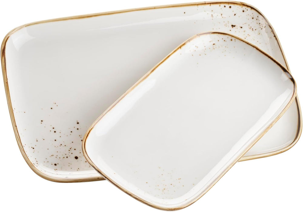 MÄSER Serie Pintar, Servizio da tavola di alta qualità per 4 persone, servizio combinato da 16 pezzi Set di stoviglie Naty Shop Set di piatti marrone