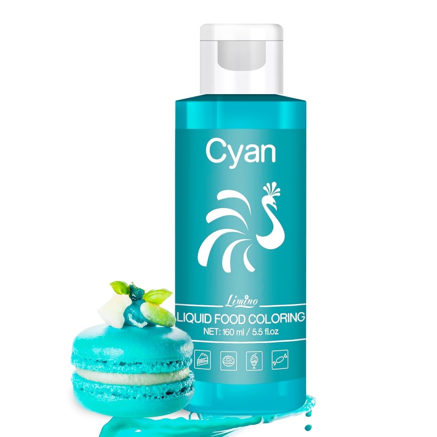 Limino, coloranti alimentari lichizi, 160 ml Naty Shop Albastru cyan