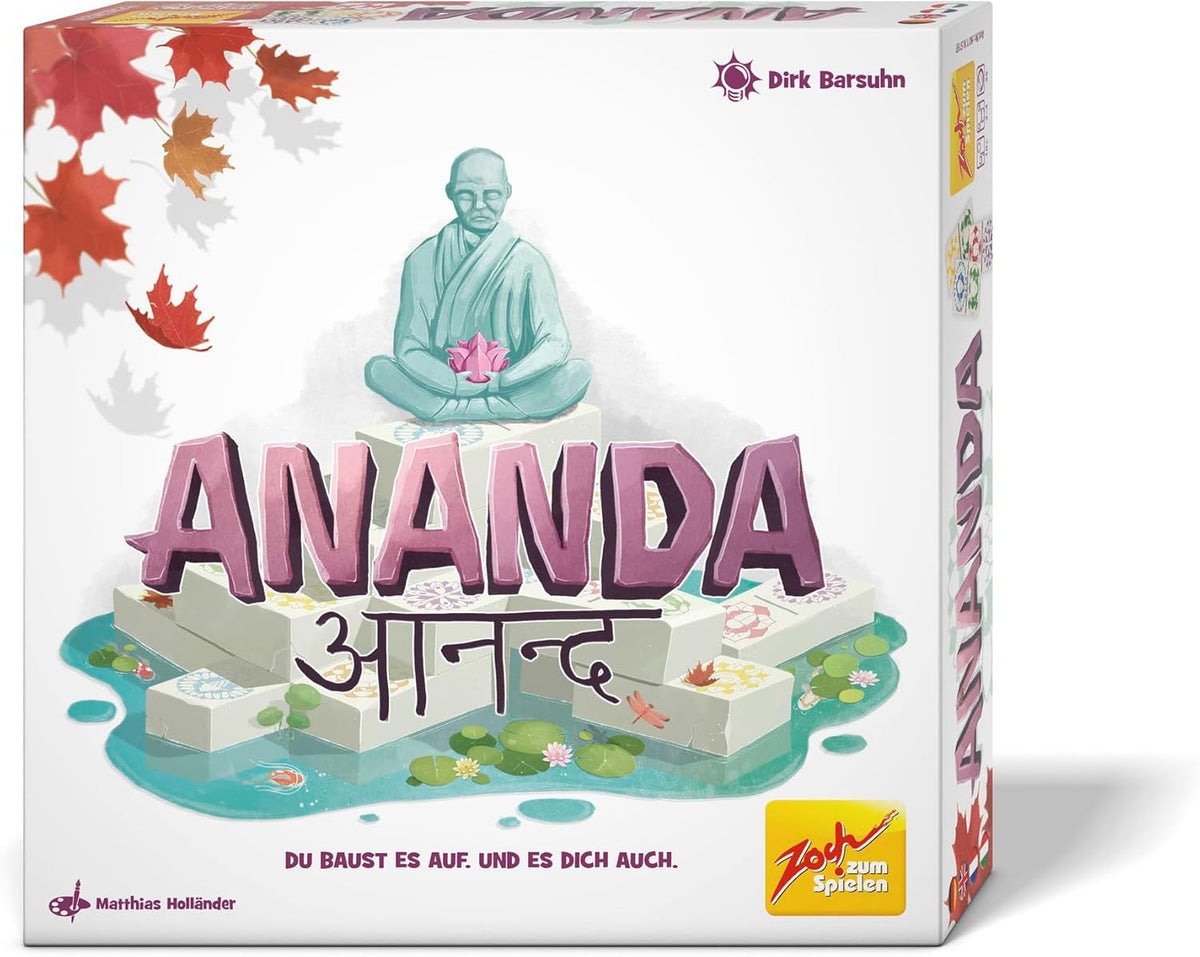 Zoch Ananda - Un gioco da tavolo strategico con influenze meditative, costruzione di templi utilizzando tattiche, monaci che meditano in aree colorate, raccolta di punti karma, gioco per famiglie dai 10 anni in su.