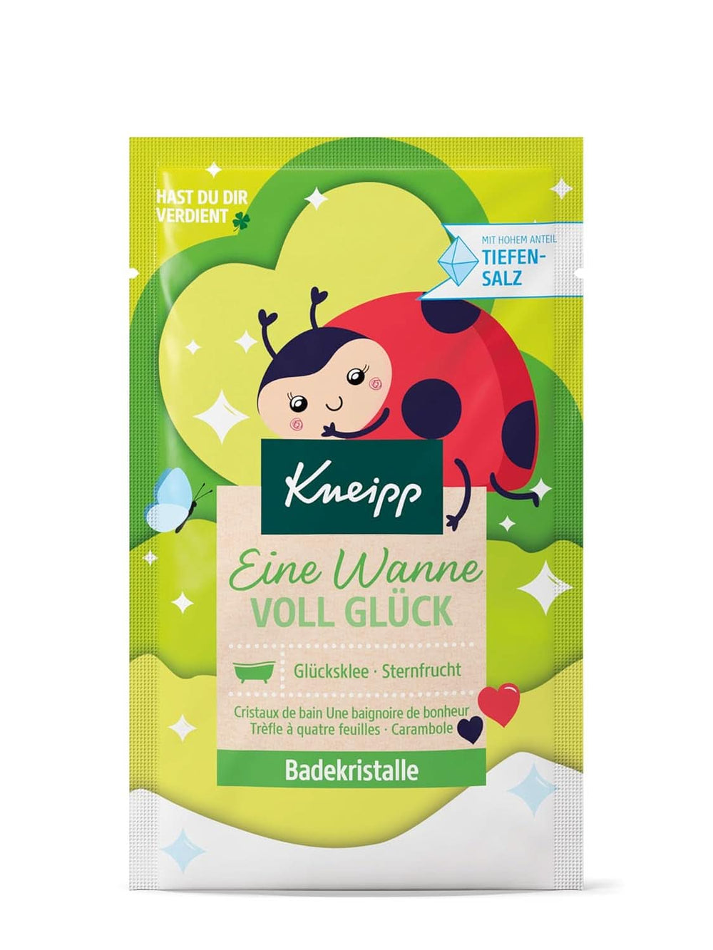 Kneipp, cristalli da bagno, con estratti naturali di carambola e trifoglio della fortuna, con un'elevata percentuale di sale Luisenhaller, 60 grammi Doccia e bagno Naty Shop