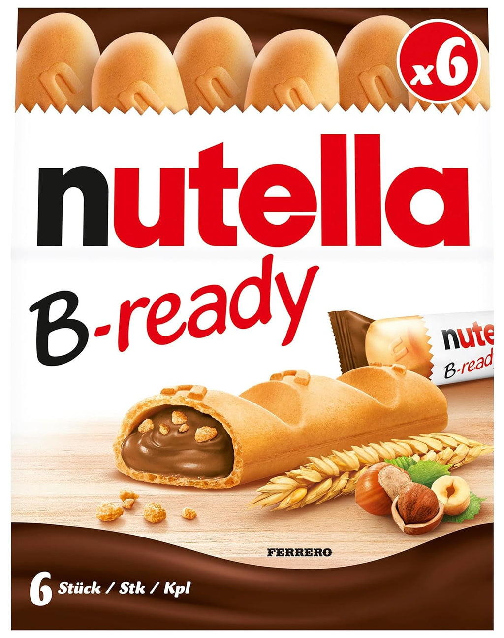 Ferrero Nutella B-Ready - 1 pachet de 6 (132g)